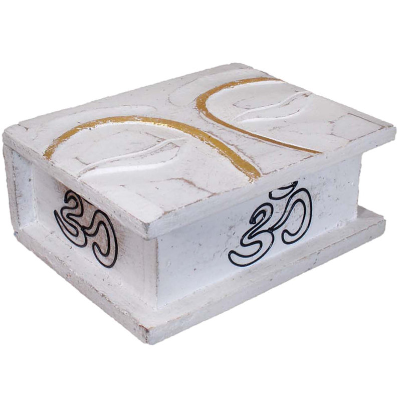 Boîte à bouddha trinket yeux Witteride, Blanc