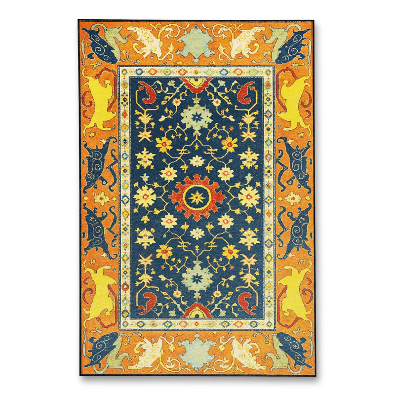 Tapis blanc tissé à motif lavable Mosso, 4'11" x 7'7"