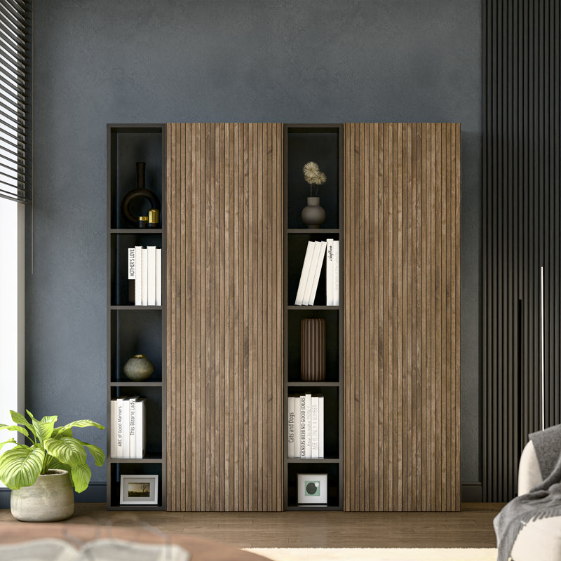 Helsinki 182cm H x 166cm W Bookcase, Black