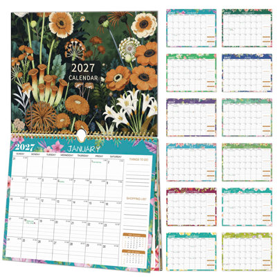 countdown calendar English Calendar Flower Coil Wall Decoration Daily Plan 12-month Calendar