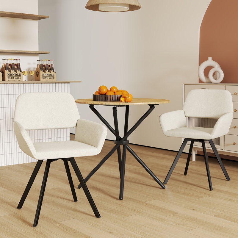 California Swivel Dining Chairs, Beige, 2