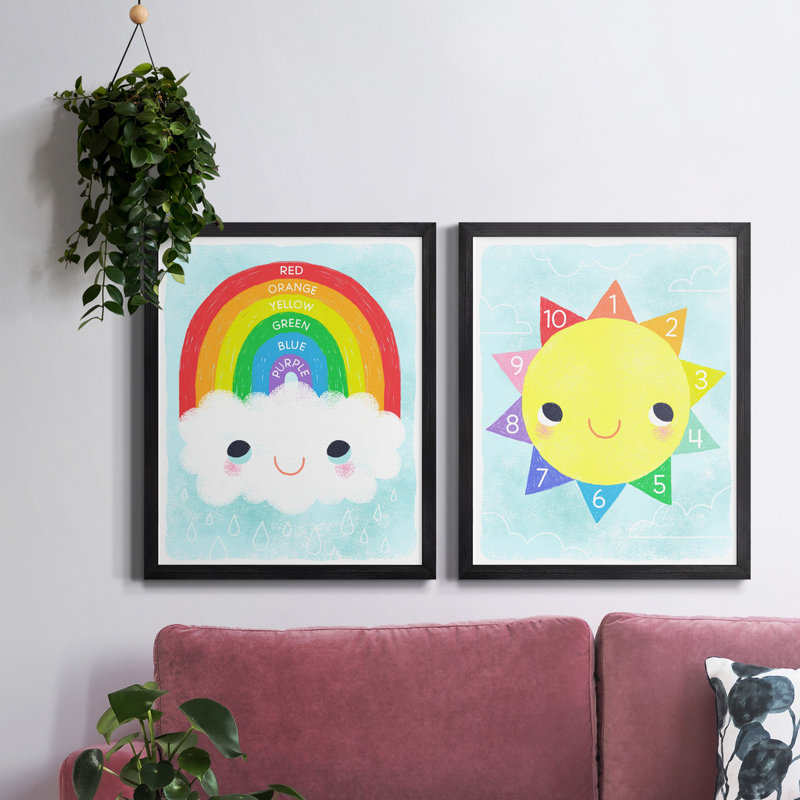 Couleurs arc-en-ciel - Toile encadrée de qualité supérieure - Prêt à être accroché