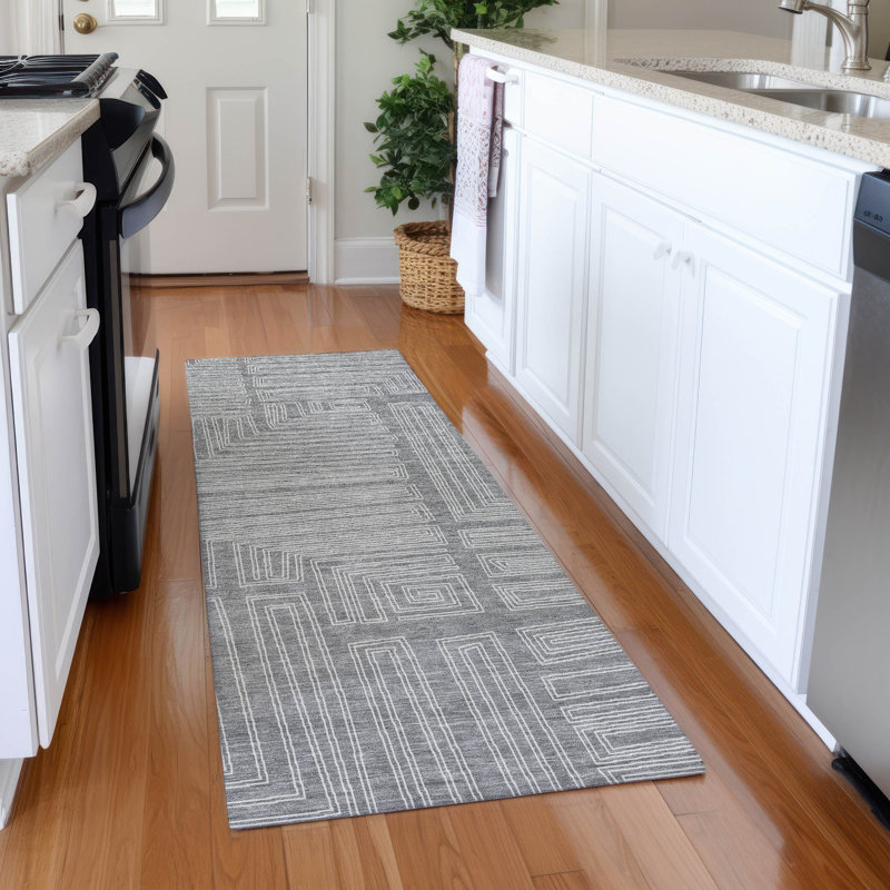 Premium Machine Washable Cortes AMF1045 Geometric Rug, Runner 2'3" x 7'6"