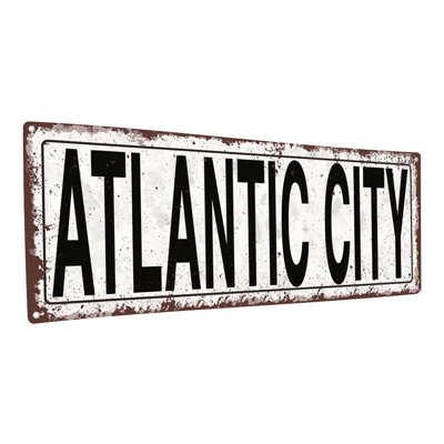 "Enseigne de métal vieilli, Atlantic City"
