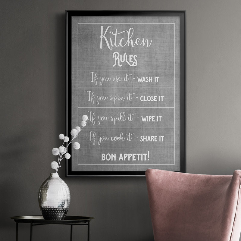 «Bon Appetit», reproduction encadrée de qualité supérieure, prête à être accrochée, H 24,5 po x l 18,5 po x P 1 po, Noir