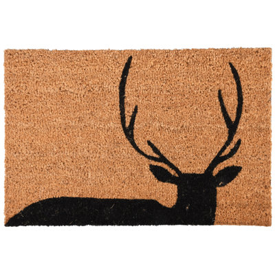 Coir Doormat Stag Silhouette