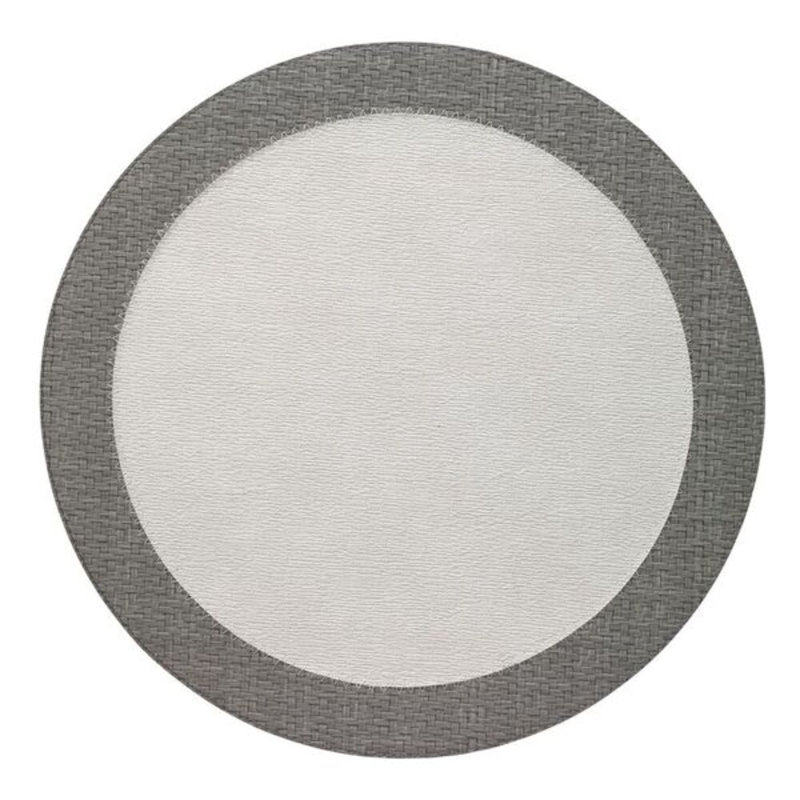Halo Vinyl Round Placemat, Gray/Antique White