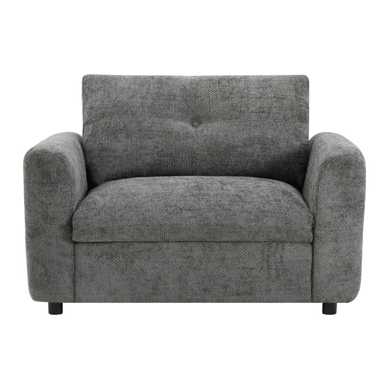 Fauteuil simple en chenille à double port avec tirette et mousse haute densité de 42 x 33 po, pour se détendre dans un appartement