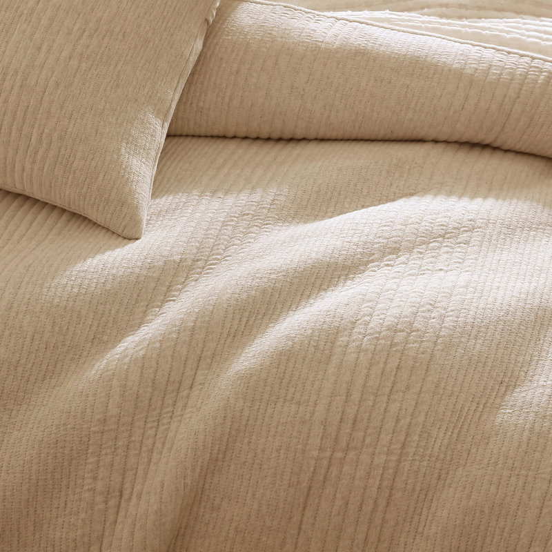 Ensemble d'édredon en jersey côtelé pur DKNY, Édredon très grand + 2 taies décoratives