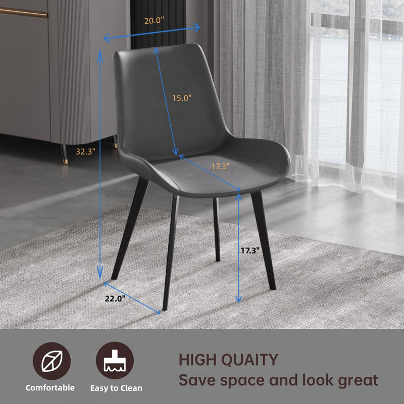 Lini 17.3'' H Upholstered Side Chair, Gray