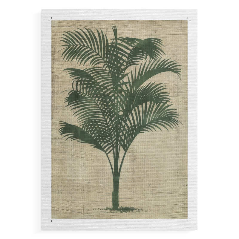 Toile de jute - silhouette de palmier III - impression sur toile seulement - non encadrée, H 36 po x l 24 po