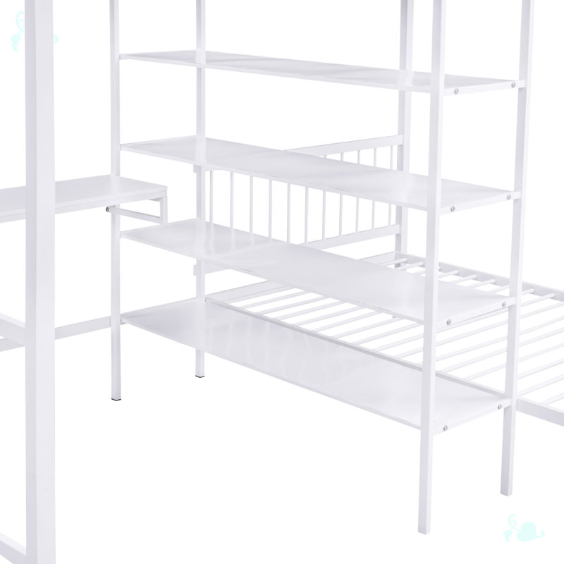 Kids Twin Over Full Bunk Bed, White