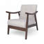 Fauteuil club rembourré en polyester avec quatre pieds en bois, design moderne Mid-Century-477559226