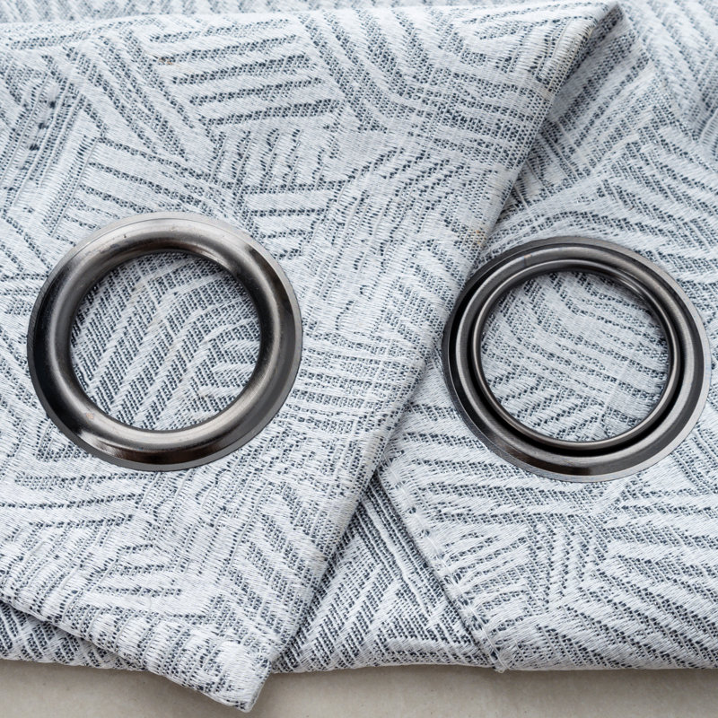 Panneau de rideau en jacquard tissé Wilton, Gris anthracite