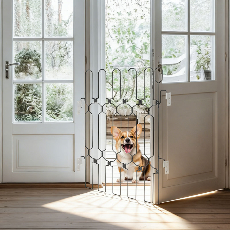 Barrière extensible pour animaux en métal pour chiens et chats, 30.7" H x 30.7" W x 0.3" L