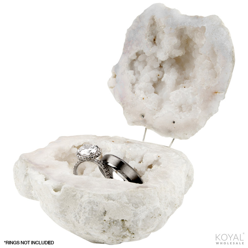 Porte-anneaux en cristal geode, Blanc