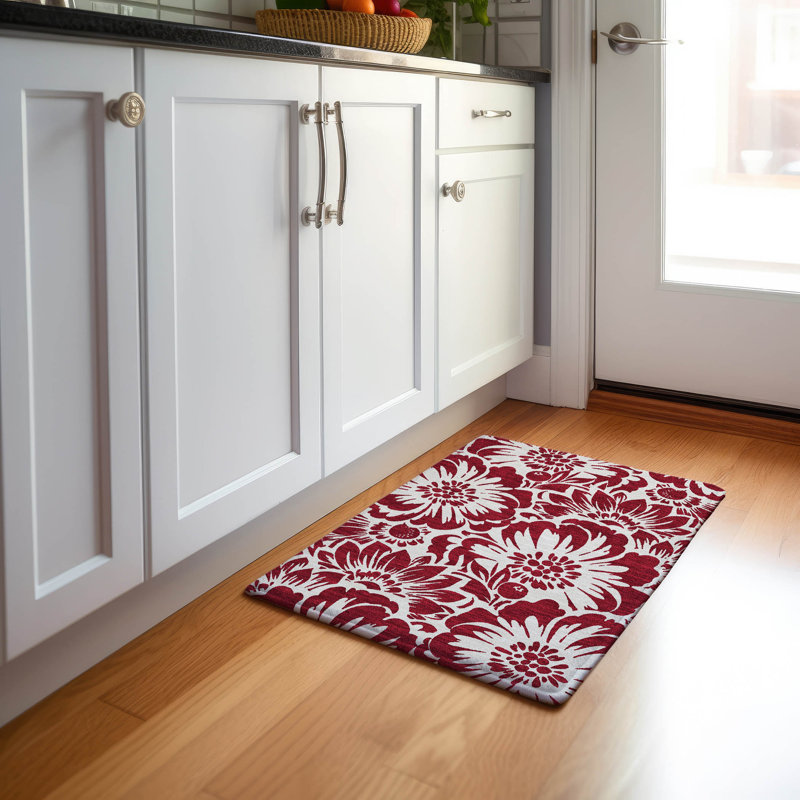Tapis bourgogne de qualité supérieure Cerrito AMF551, Rectangle 1 pi 8 po x 2 pi 6 po