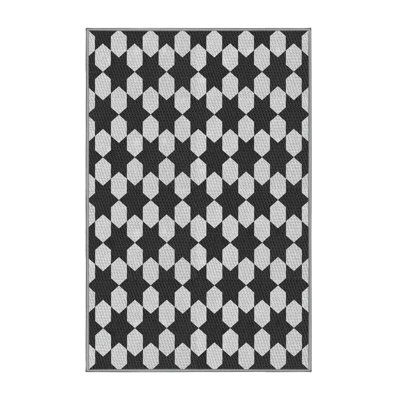Tapis noir/gris tissé à la machine