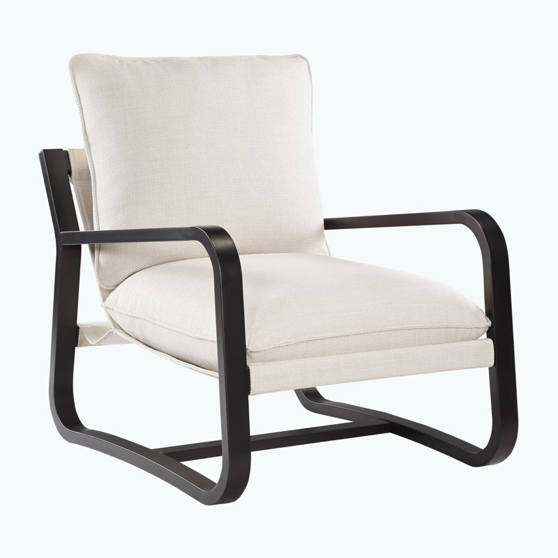 Fauteuil de 35,31 po de large Kralovetz, Polyester beige