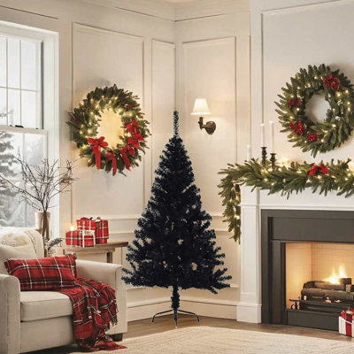 Christmas Tree Decoration Artificial Half-Circle Tree with Stand PET