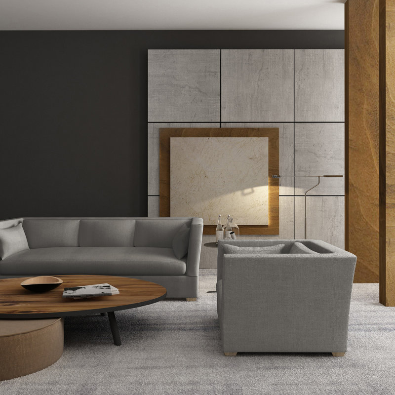 Sofa, Velvet Silver Streak, 31" H x 108" W x 41" D