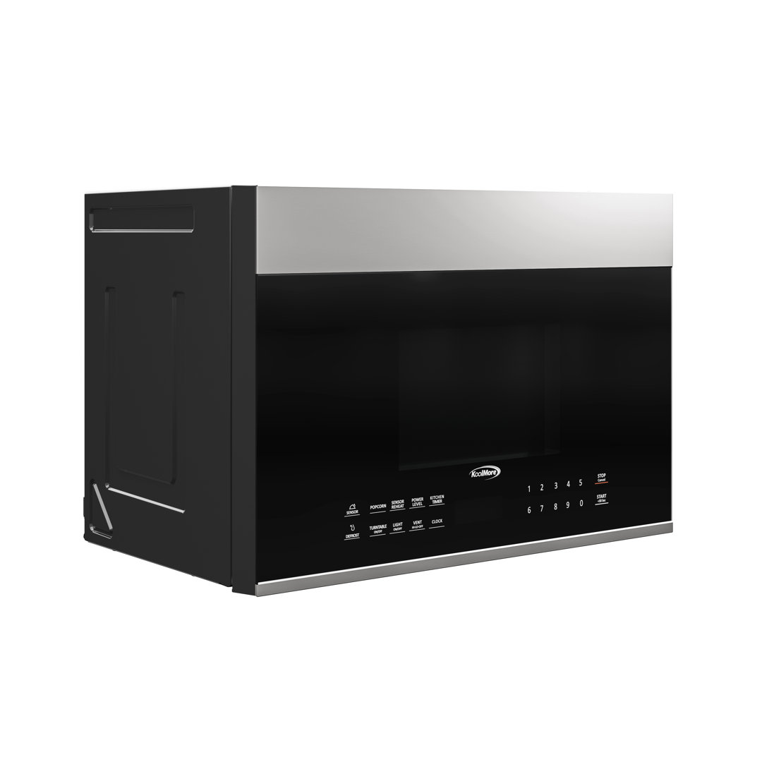 KoolMore 1.3 Cubic Feet 1000 Watt Over The Range Microwave with Sensor Cooking KoolMore