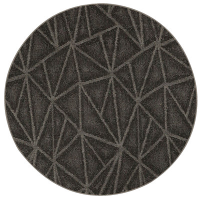 Tapis noir à motif géométrique Dickman