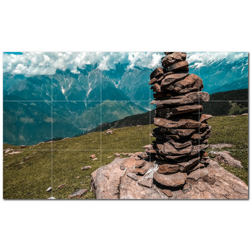 Panneau mural en céramique satinée Rocks Photo 6 po x 6 po