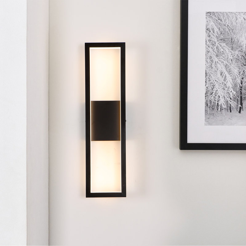  Kaniesha 1-Light 18" Black Modern LED Wall Sconces Triac Dimming, H 18"x W 4.6"X D 2.4", Matte Black, 12W