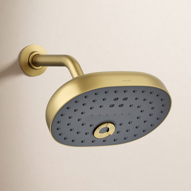 StatementOval Multifunction Showerhead with Katalyst Air-Induction Technology, Vibrant Brushed Moderne Brass