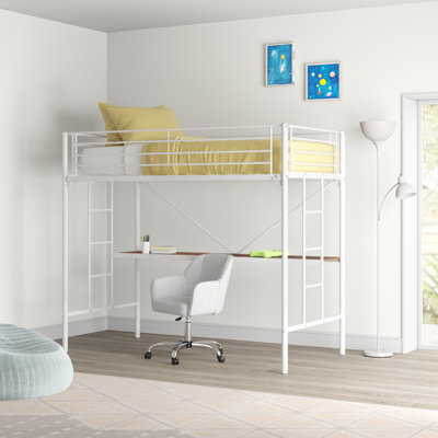 Brunk Twin Platform Loft Bed with Built-in-Desk by Viv + Rae™