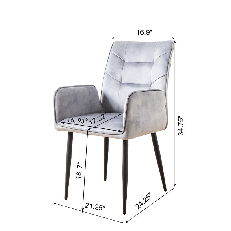 Gris 2 chaises de salle à manger modernes - lignes épurées, mousse haute, conception ergonomique pour la cuisine
