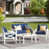 Blue Cushion/White Frame