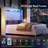 Bed Frame with LED Lights and Charging Station, Tall Headboard and Wingbacks Platform Bed-1543850991-1543850985