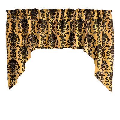 Poplin Damask Floral Swag Window Valance 58" Wide