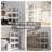 506QT 4-Pack Transparent Stackable Storage Bins with 5 Doors to Open with Wheels, Folding Plastic Craft Containers Large Closet Organizers Box for Bedrooms Living Rooms Study Kids' Toys, Whtite-782595155