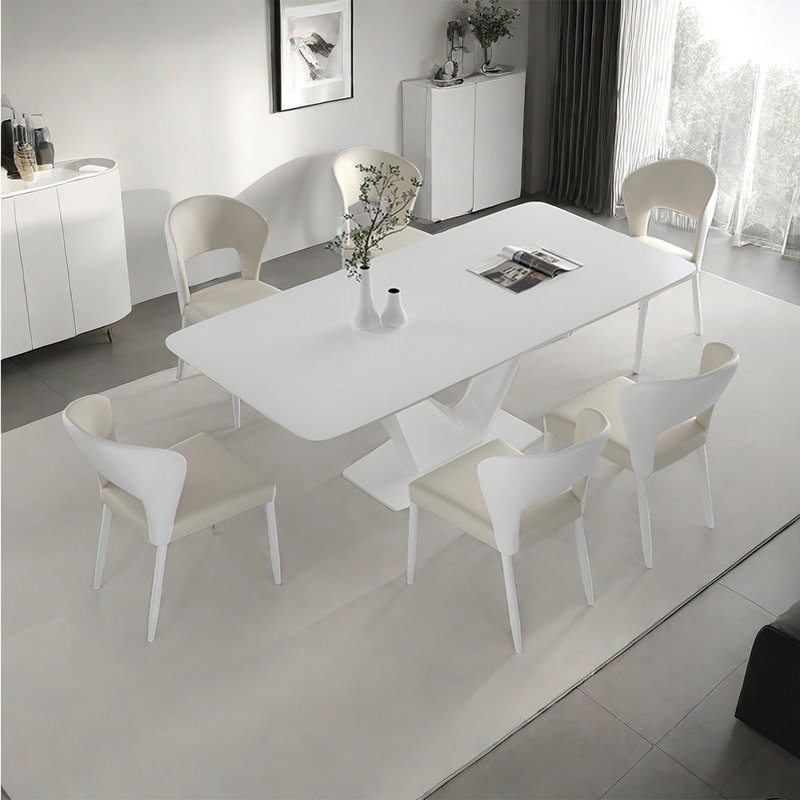 Modern simple fashion dining table set, 29.5"H x 55.1"L x 31.5"W