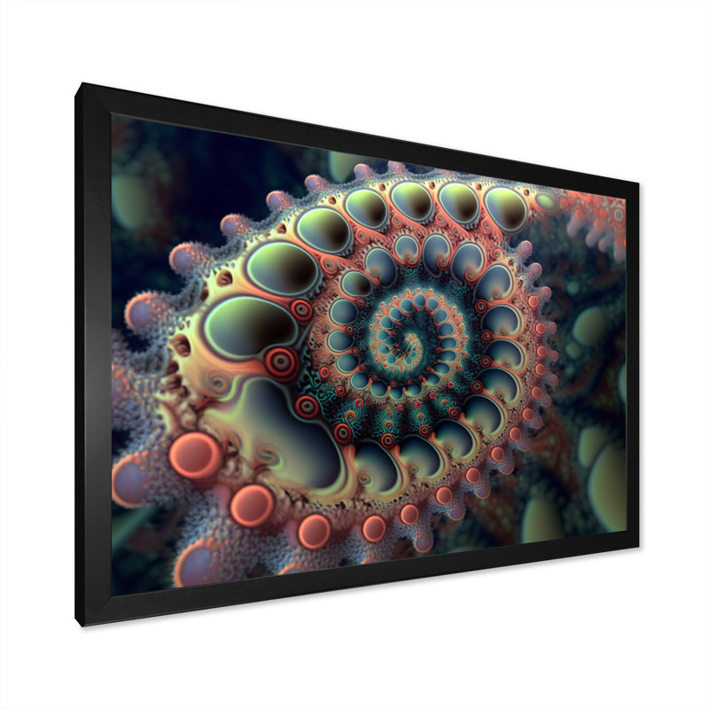 Gerlinde Pastel Fractal Spiral Universe I - reproduction sur toile, Cadre photo noir, L 20 po x H 12 po