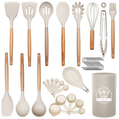 Ensemble de 23 cuillères à cuisson avec pot à ustensiles 23 pièces