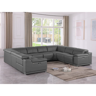 Canapé modulaire en cuir italien 4 pièces Lily