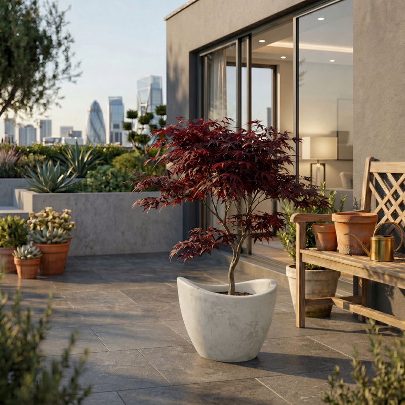 Pot à fleurs rond Vinisha ECOBO EcoFriendly, H 11,8 po x l 15,8 po x P 15,8 po, Blanc