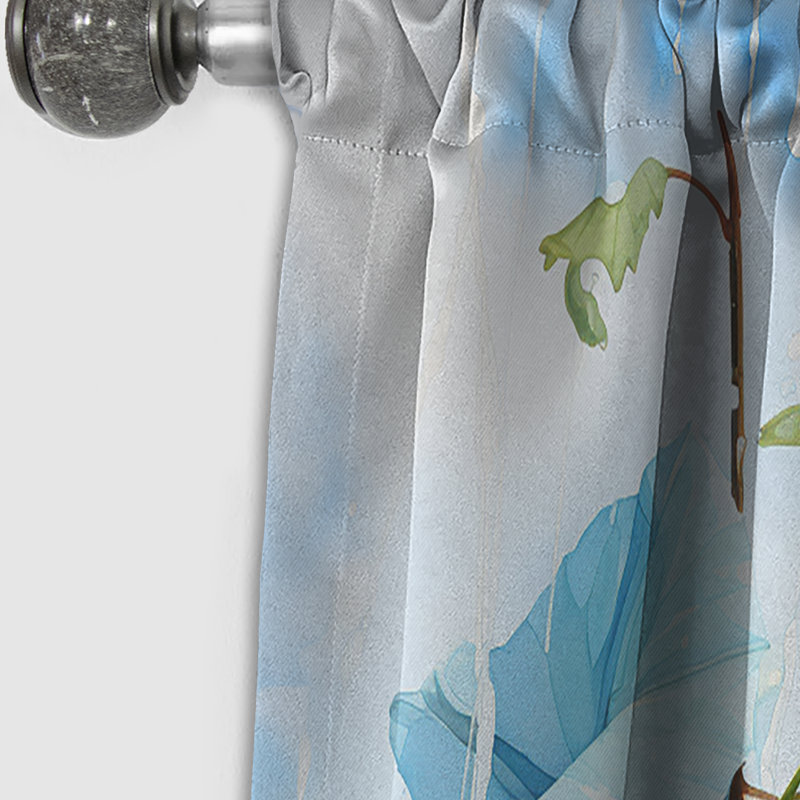 Kristin - Rideau occultant en velours floral Morning Glory - 1 panneau, L 52 po x L 90 po