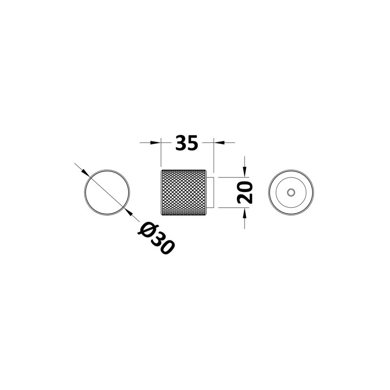 Handles 30mm Diameter Round Knob
