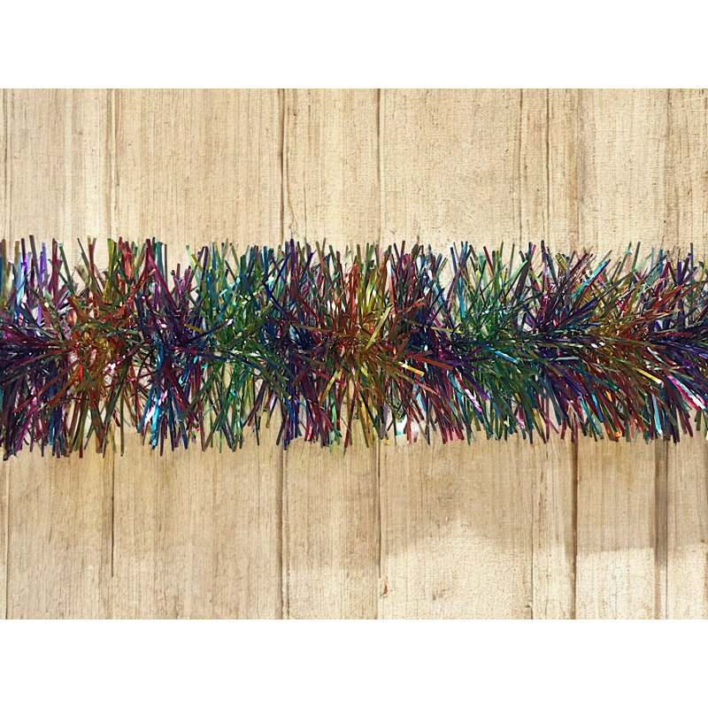 8 cm in. Lighted Fresh Faux Artificial Garland, Rainbow