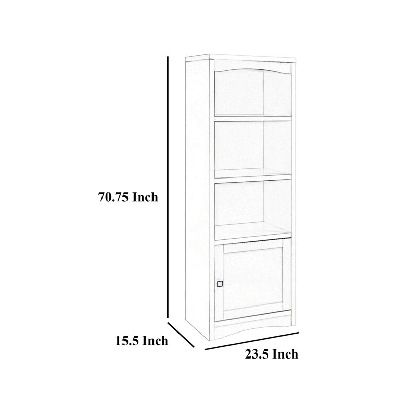 Armoire Donna Media Tower, tablettes réglables, bois 71 po, Brun