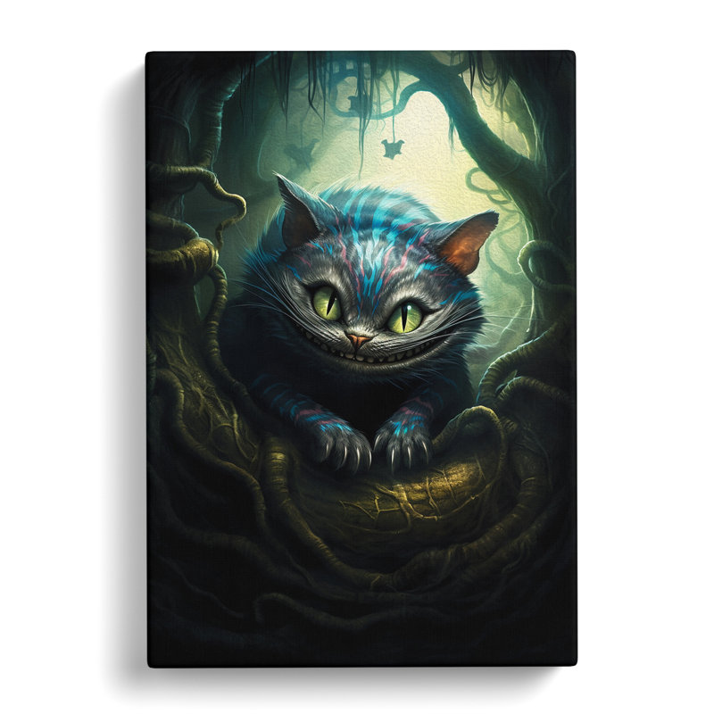Cheshire Cat Symbolism - Print on Canvas, 60cm H x 40cm W x 3cm D