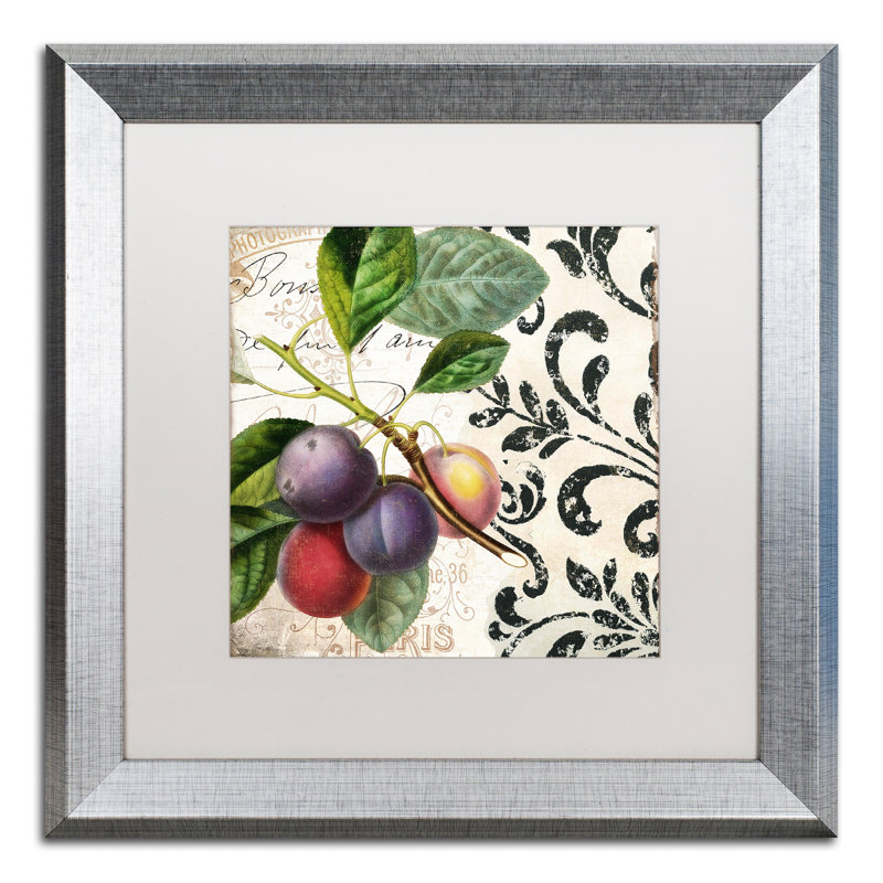 Jadaya «Les Fruits Jardin III», impression encadrée, Blanc, H 16 po x l 16 po x P 0,5 po