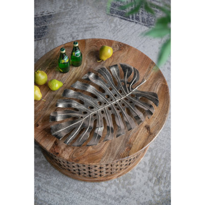 24.8X17.3X2" Gold Monstera Leaf Wall Décor