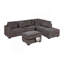 Canapé modulaire réversible en velours côtelé chocolat-1832263516