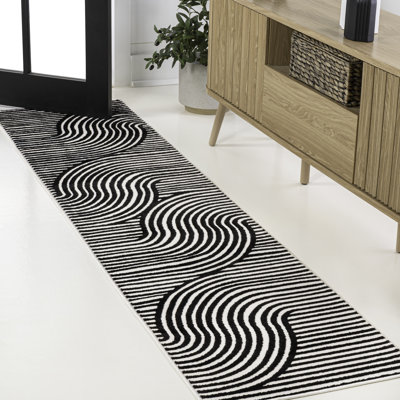 Tapis noir / blanc Hallie